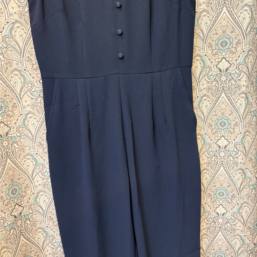 Elegant Blue Sleeveless pantsuit - Picture 5 of 7